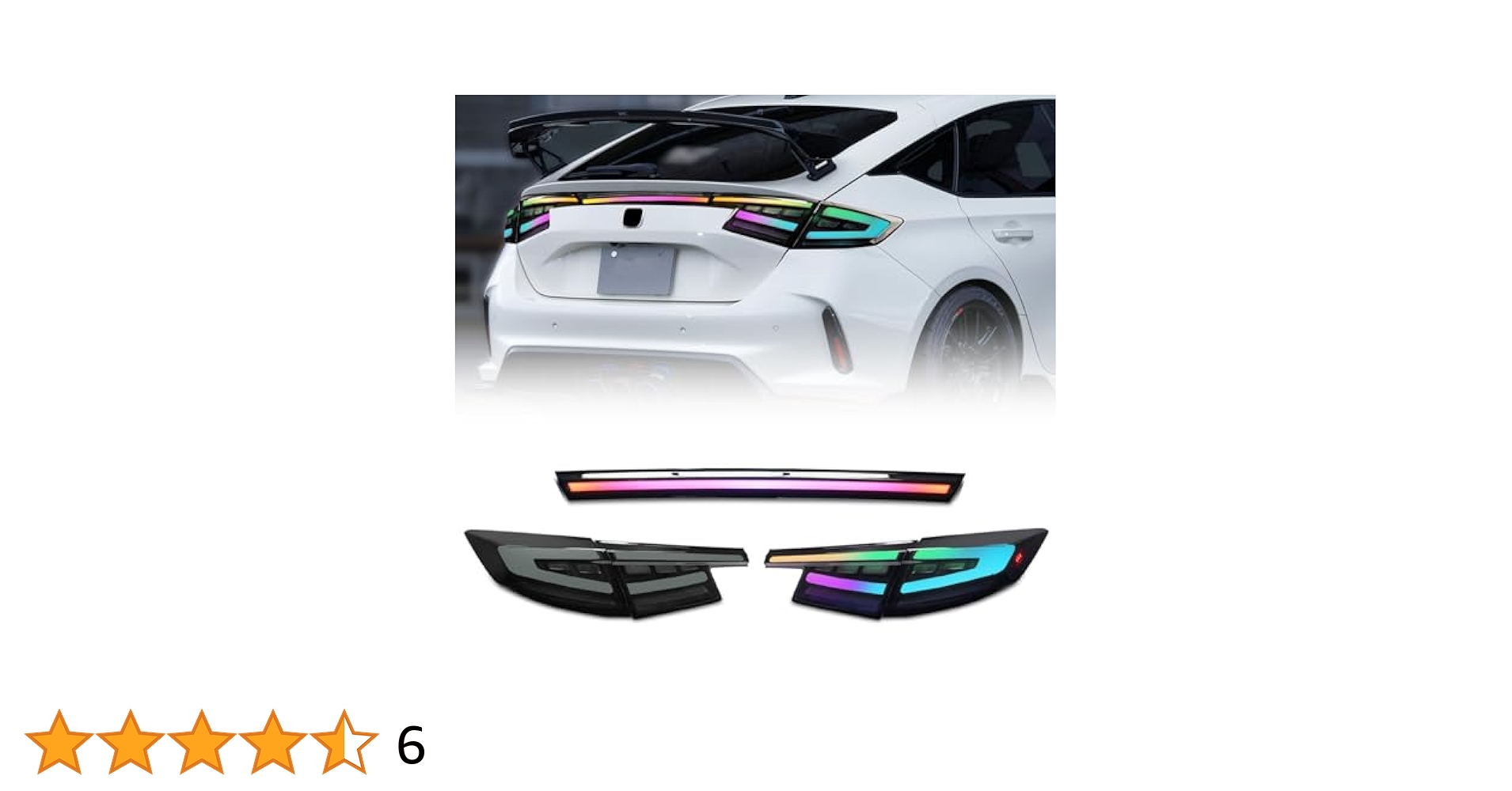 Archaic　シビック テールランプ FL1 FL4　FL5　インナーレッド Amazon | Archaic シビック FL1 FL4 FL5 タイプr 一文字